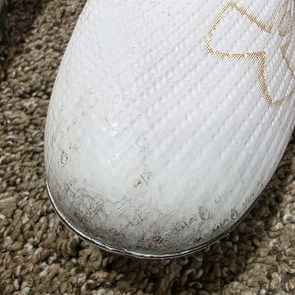 Under Armour Football Cleats White/Gold Men’s Size 8.5 Pre-Owned - Picture 4 of 13